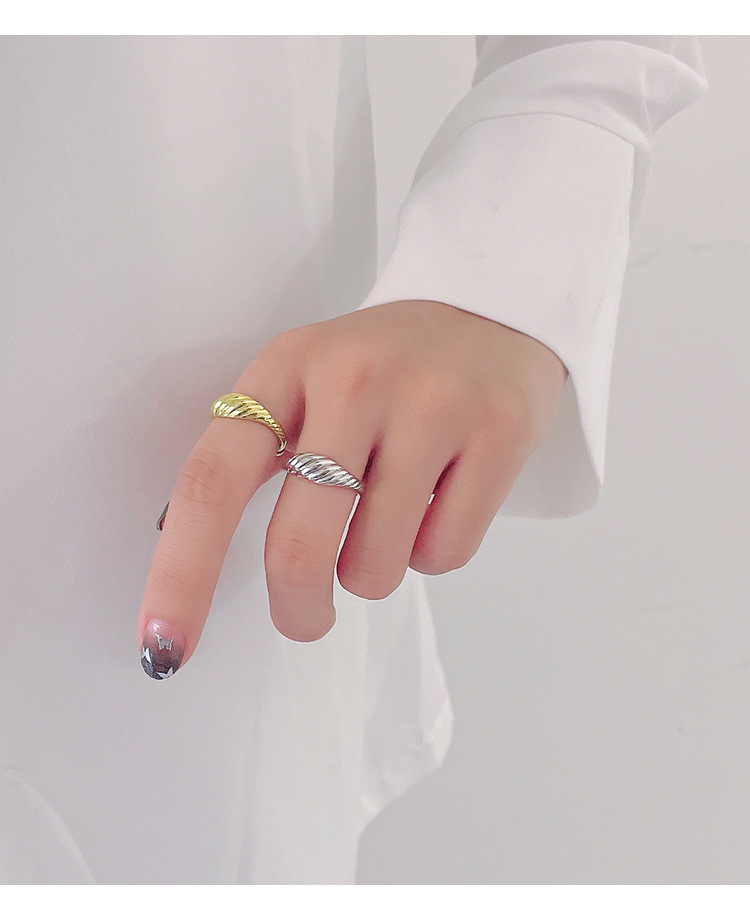 925 Sterling Silver Geometric Adjustable Ring Open Rings Rings display picture 1