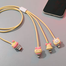 车载充电器手机快充三合一数据线一拖三头适用苹果安卓Type-C线