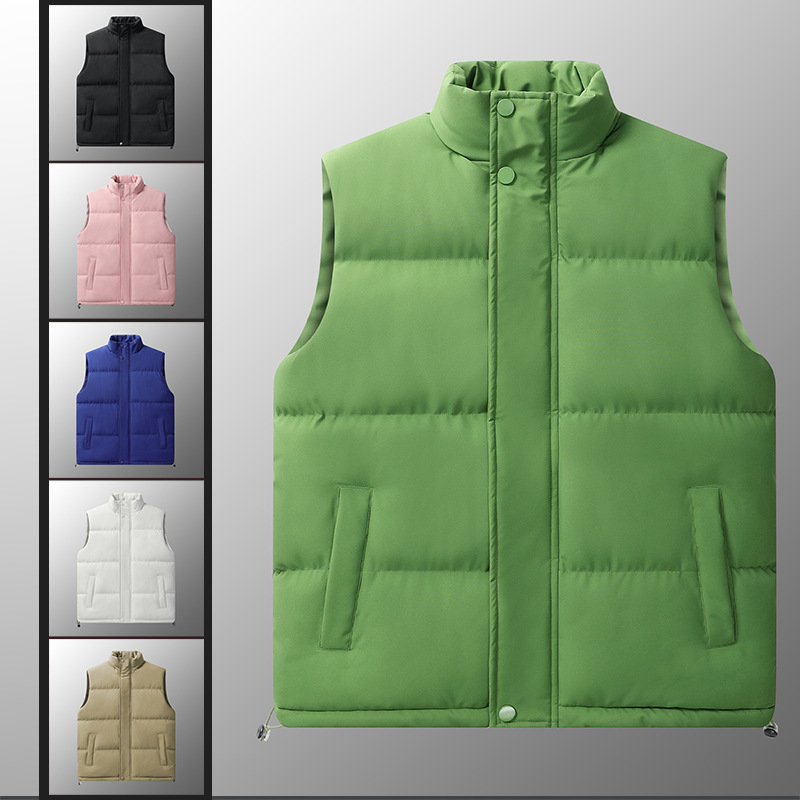 Autumn and winter low price stand collar New plus size vest men's loose down cotton warm thickened waistcoat solid color couple vest Autumn and winter low price stand collar New plus size vest men's loose down cotton warm thickened waistcoat solid color couple vest