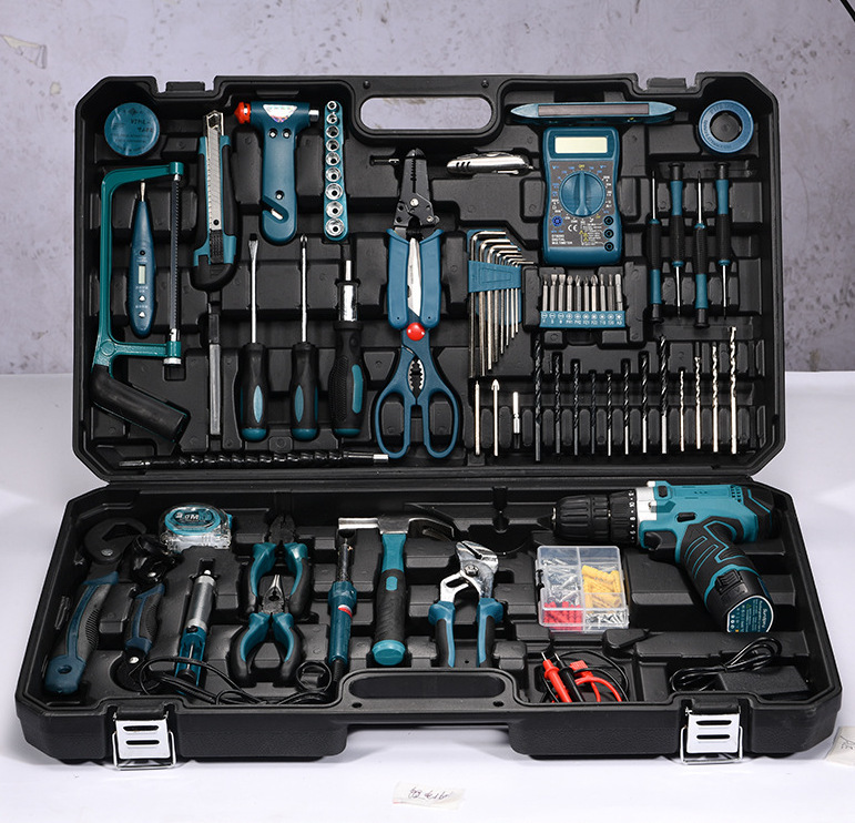 Storage tool box electric drill set multifunctional manual home hardware tool combination set tool bag