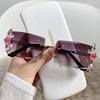 Rectangular small sunglasses suitable for photo sessions, European style, gradient