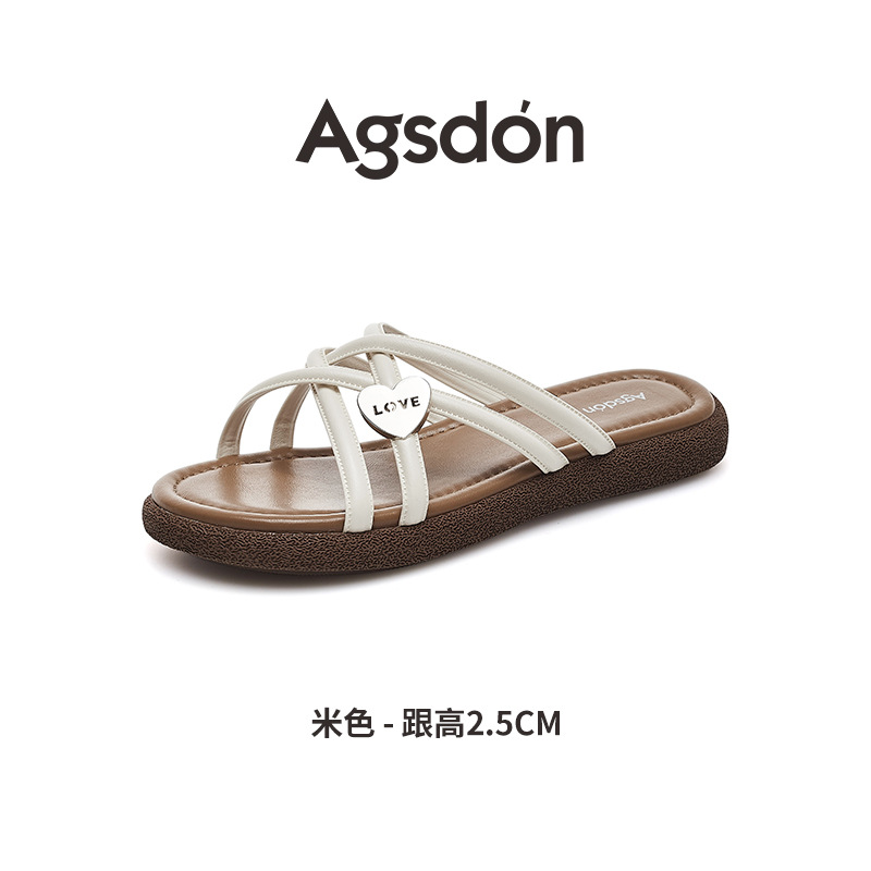 Zapatillas Augustion para mujer, 2025 nuevo verano perezoso, sandalias casuales con punta con falda