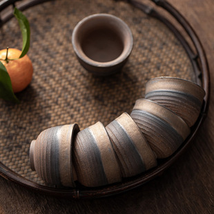 Japanese style stoneware tea cup handmade vintage ceramic tea cup tea bowl Master Cup Single Cup ceramic kung fu tea cup