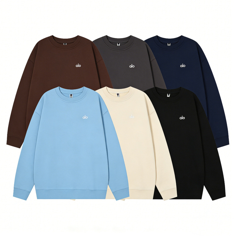 26Ss New Cross-Border Allojia Letter Sweatshirt for Men and Women, Sports Fleece with 3D Logo, Crew Neck Long-Sleeve Sweatshirt
