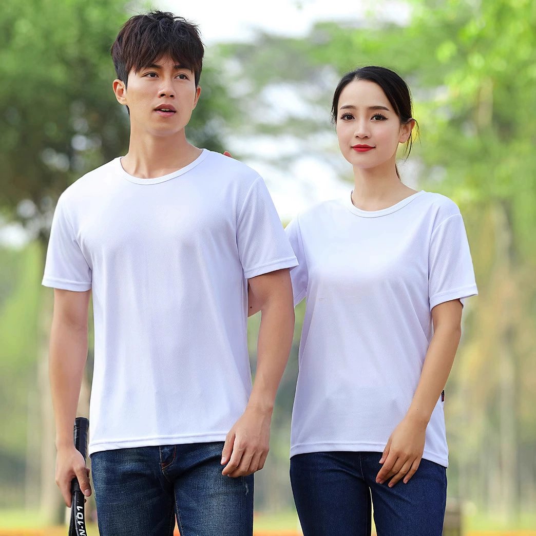 Летние рекламные футболки с возможностью нанесения логотипа, футболки из ледяного шелка и хлопка с круглым вырезом, футболки с коротким рукавом, униформа для встреч выпускников, групповая униформа, рабочая униформа.