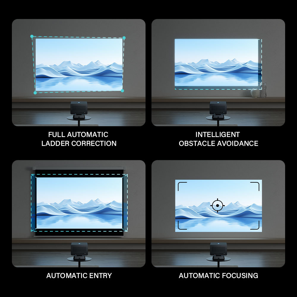 Fuente al por mayor Proyector de video 4K Proyector de alta definición transfronterizo Proyector de pantalla inalámbrico Android Proyector de pantalla móvil en la misma pantalla