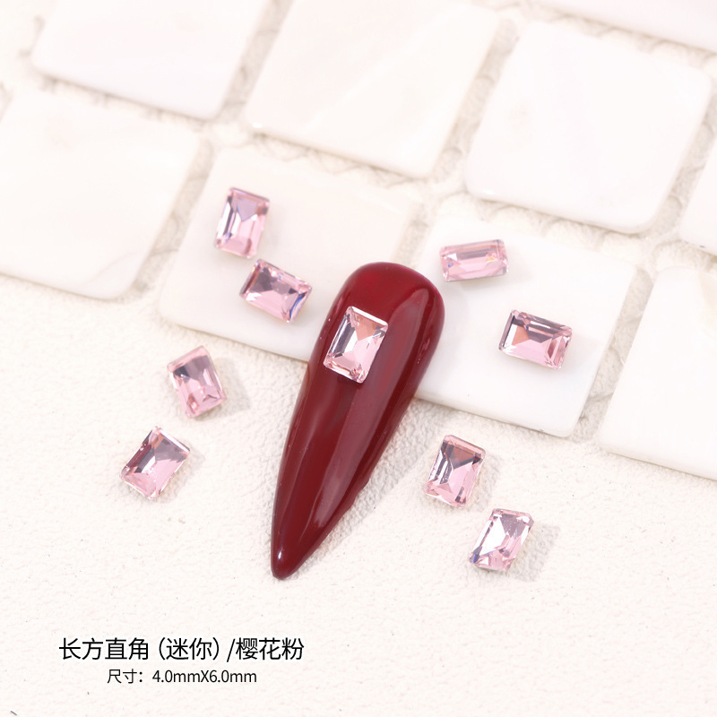 고품질 소녀 핑크 직사각형 직각-[4*6MM]