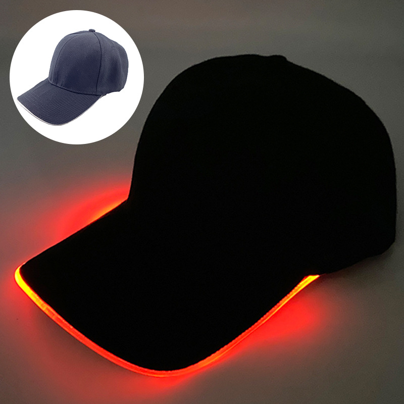 Gorra de Béisbol LED Luminosa de Algodón con Protección Solar para Fiestas y Exteriores