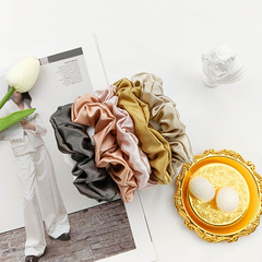 新品22姆米亮面緞3.5cm真絲髮圈中號彈力束髮帶高亮時尚高端氣質