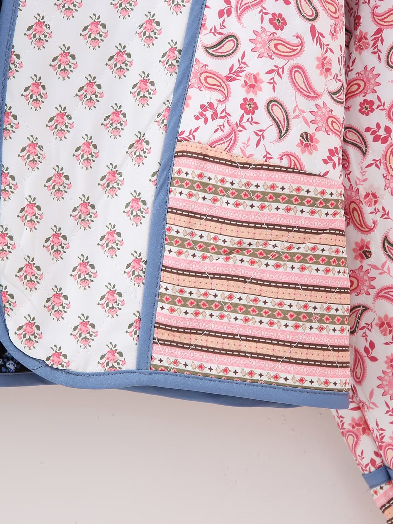 Women's Reversible Printed Jacket Lightweight Autumn Cotton Coat_voghion.com