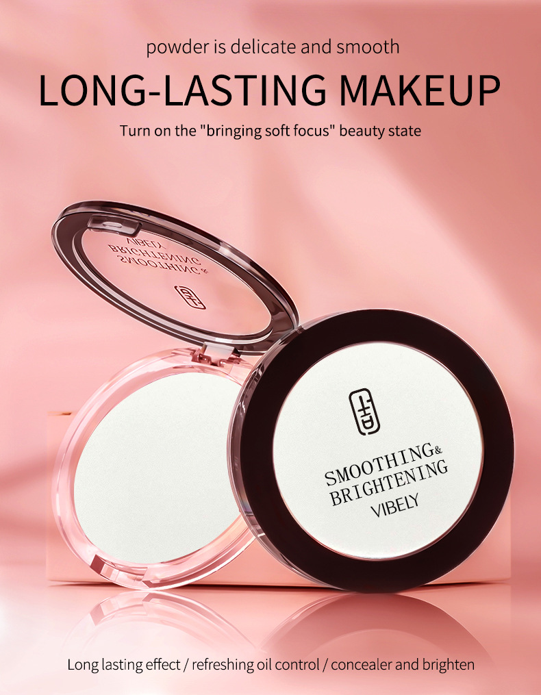 VIBELY setting Powder, high appearance level, concealer, brightening, oil-control, long-lasting, sweat-proof and non-smudge setting powder puff details Picture