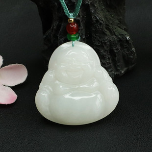 Military Natural Hetian Jade Pendant White Jade Buddha Pendant Jade National Trend Factory Wholesale Dropshipping Ht2060803