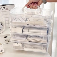 子供の部品の小さい粒子は詰めて分けて箱のパズルの収納箱のレゴのおもちゃの積み木の分類箱を詰めて透明です。