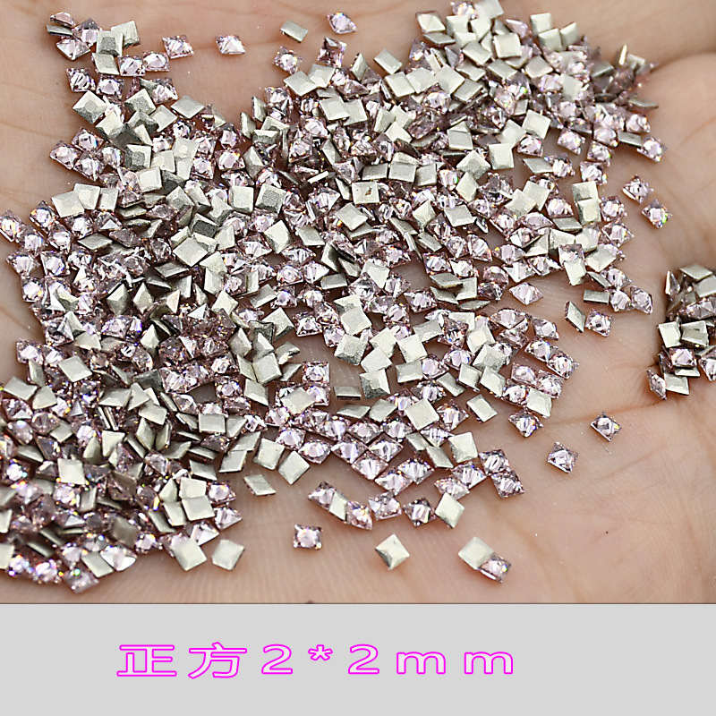 5A 라이트 핑크 지르콘 스퀘어 2*2mm 8*