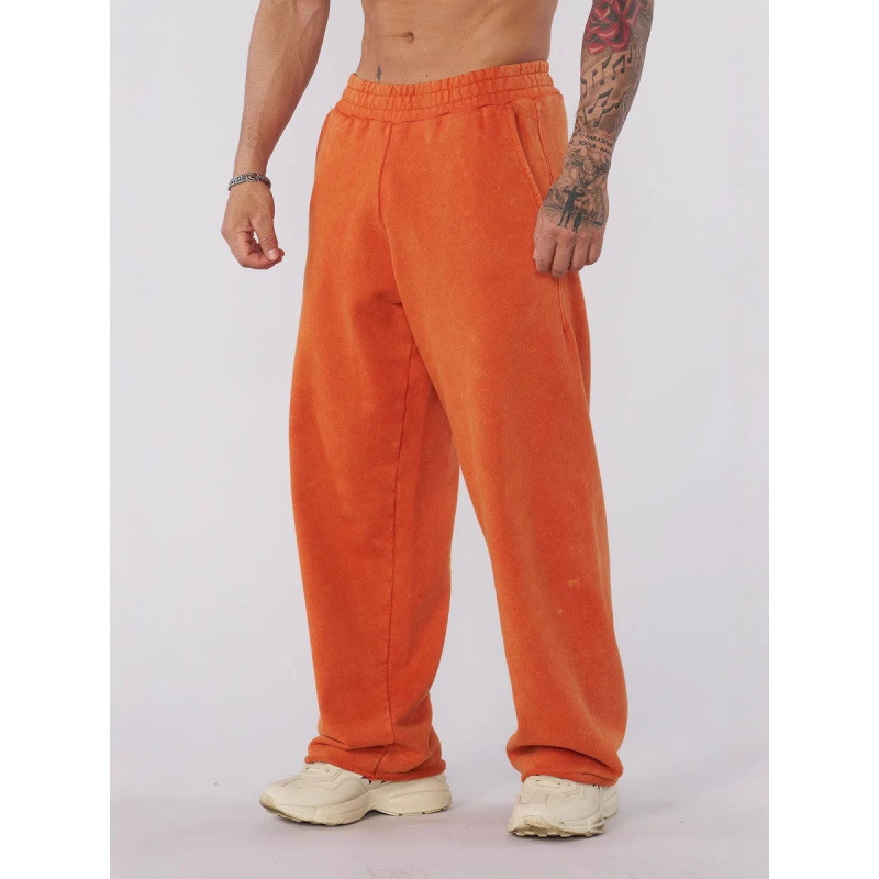 Youngla New Men's Sports Pants Loose Straight-Leg Trousers Jogger Gym Exercise Fitness Casual Pants