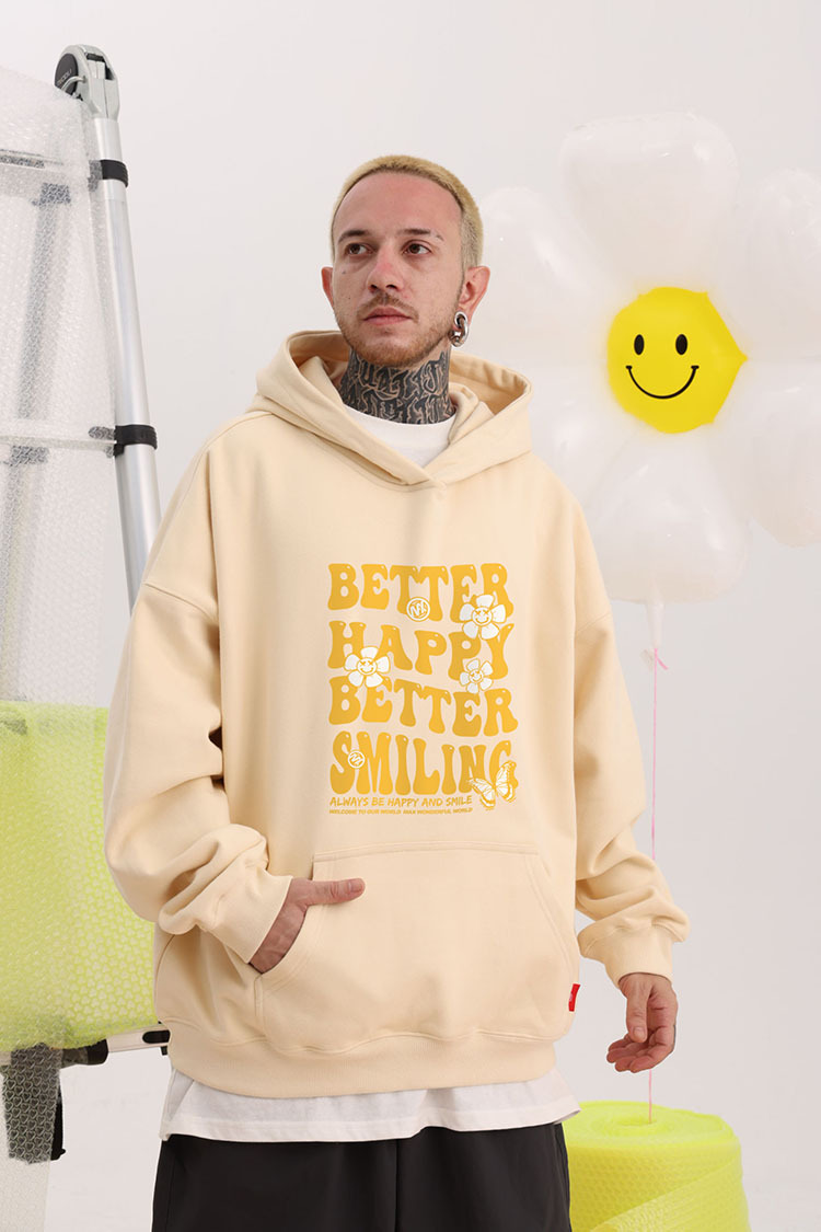 Herren Kapuzenpullover Schwer Mit Daisy Motiv Und Samtfutter_voghion.com