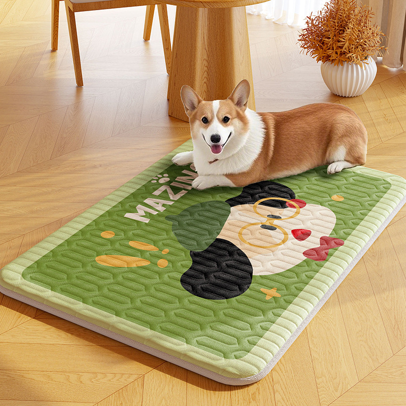 Alfombrilla de hielo para mascotas de verano, alfombrilla para perros, seda de hielo lavable a máquina, alfombrilla para dormir para perros y gatos