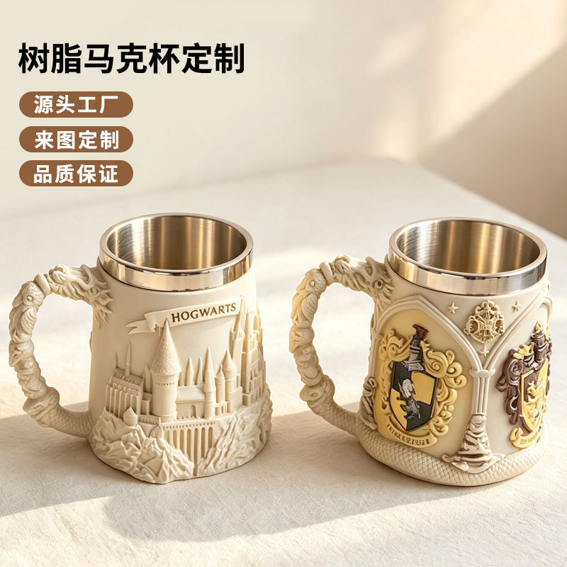 Nueva Taza de Cerveza de Gran Capacidad, Diseño Retro de Dibujos Animados, Taza de Agua de Acero Inoxidable, Taza Creativa de Resina image 3