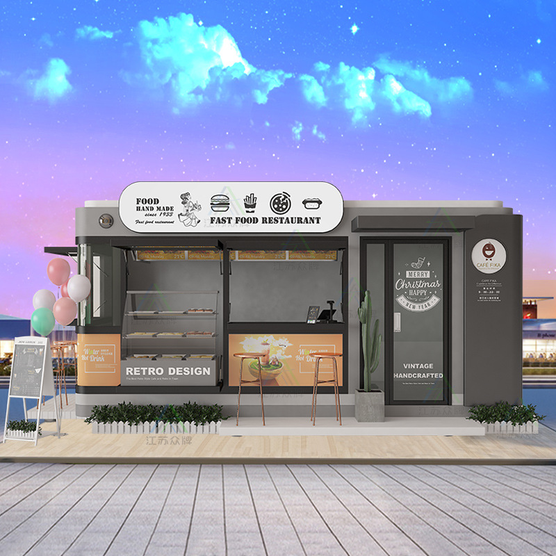 Cápsula espacial Tienda móvil Red neta Apple Warehouse Cafetería Calle comercial al aire libre Snacks Tienda de conveniencia quiosco de té con leche