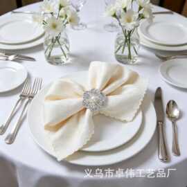 珍珠镶钻花形餐巾环 酒店婚庆摆台装饰餐巾扣 餐桌用品批发