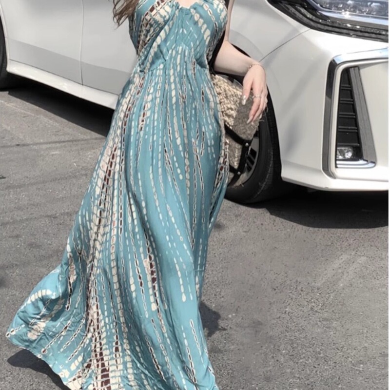 Bohemian Holiday Dress Women's Summer New French Travel Photo Seaside Beach Skirt Elegant Long Skirt