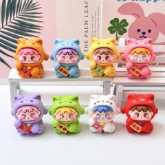 つや消しラッキー QQ ガール漫画かわいい樹脂 diy アクセサリーキーホルダーペンダントデスクトップ装飾品手作りジュエリー