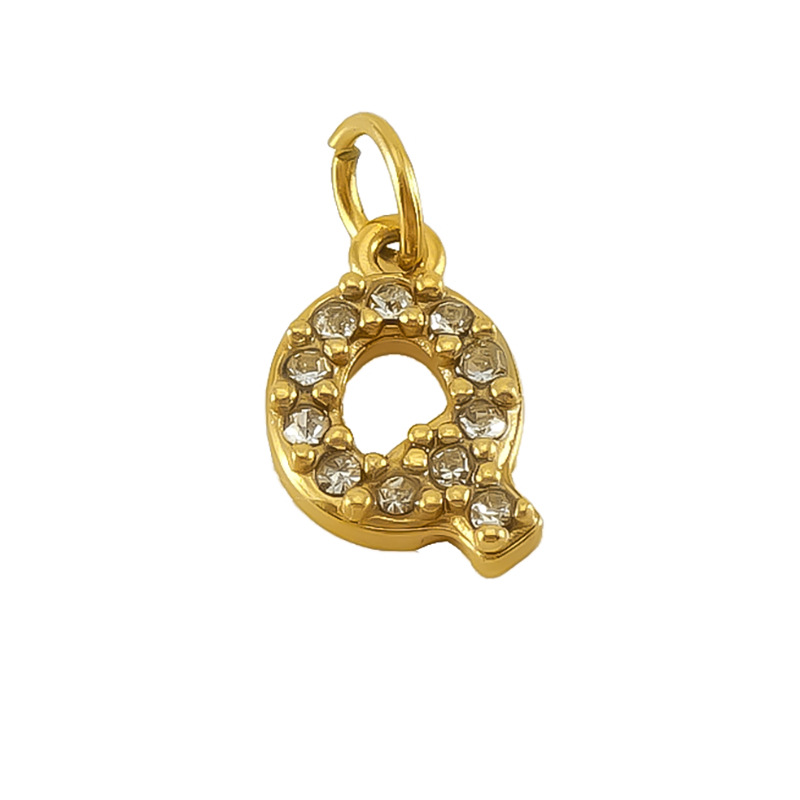 Nueva moda europea y americana de acero inoxidable con incrustaciones de diamantes 26 letras inglesas colgantes accesorios femeninos Advanced Advanced Mini letras joyas