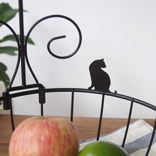 Japanese groceries creative cat posture wrought iron fruit basket living room snack storage metal fruit bowl