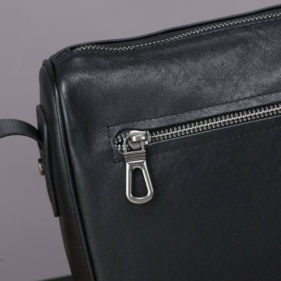 Túi đeo chéo nam da bò lớp đầu tiên, túi đeo vai thời trang casual, đựng được máy tính bảng 8 inch — màu đen chi tiết 14