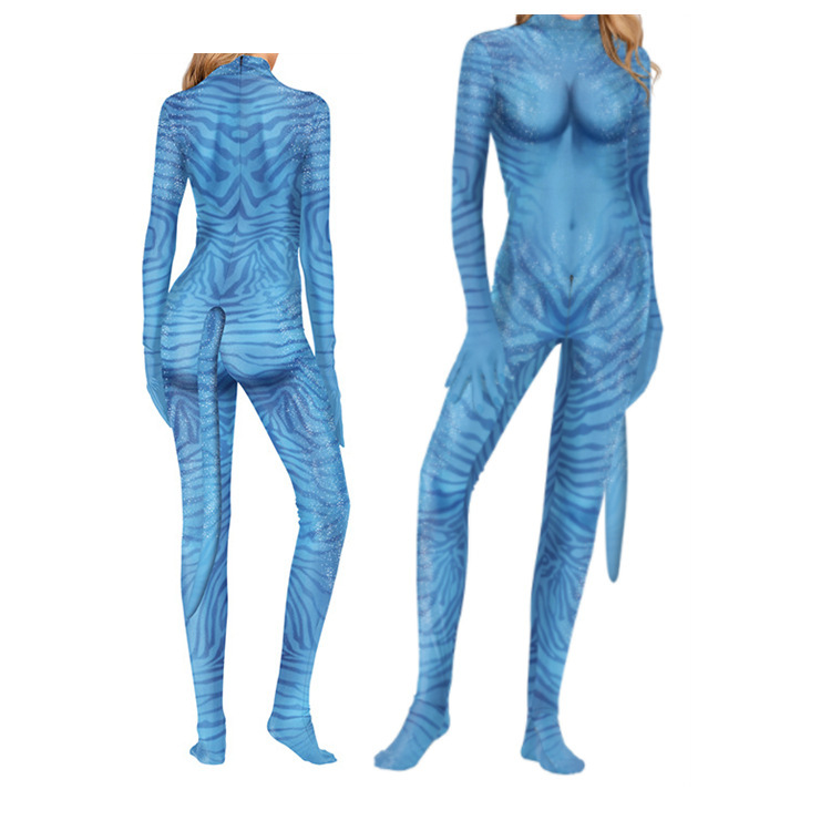 20.23 million Halloween anime movie Avatar 2 men's and women's tail same style cosplay one-piece tight clothes