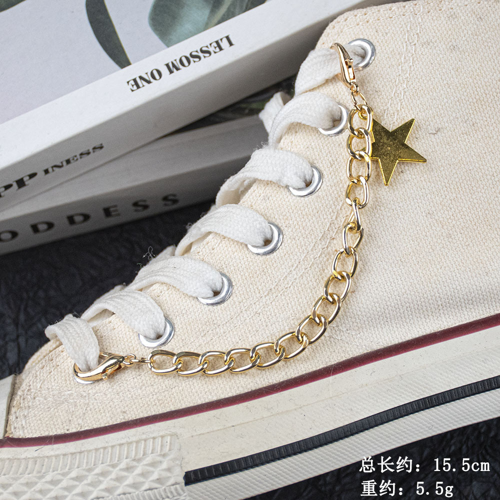 ズックの靴は星の真珠の2層の側の辺の靴の鎖の合金を配合します。