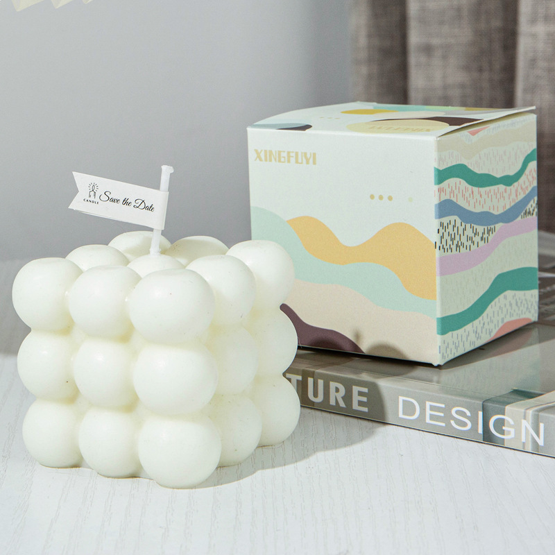 Vela de aromaterapia Cubo de Rubik Blanco (British PEAR freesia)