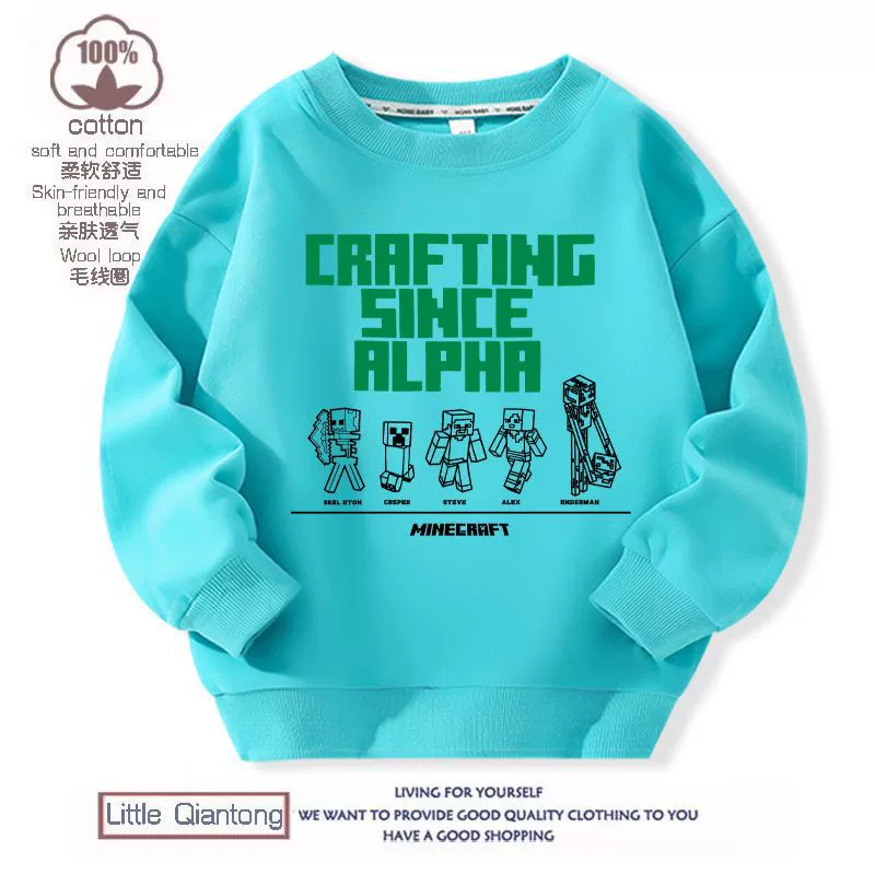 Minecraft одежда, детский бархатный толстовка, игровые аксессуары для мальчиков, детская одежда осень-зима 1