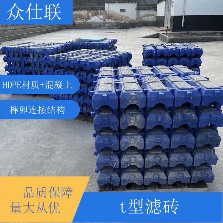 高密度聚乙烯T型滤砖 污水处理厂提标改造专用pe材质滤砖 众仕联