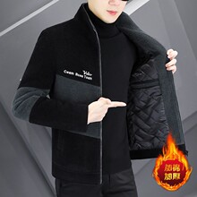 1103冬款加棉男士外套韩版潮流休闲呢子短款帅气百搭时尚新款夹克