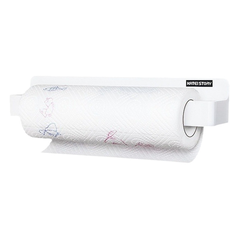 Home Story Kitchen No-Drill Paper Towel Holder Refrigerator Magnetic Storage Rack Cling Film Organizer Dish Rack