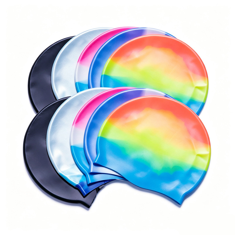 gorra de natación de silicona resistente al agua alta elástica para adultos unisex profesional antideslizante para los oídos no estrangulada fabricante de gorra de natación