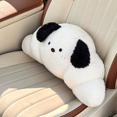 Blue Rain New Product Car Headrest - croissant-puppy-waist-white