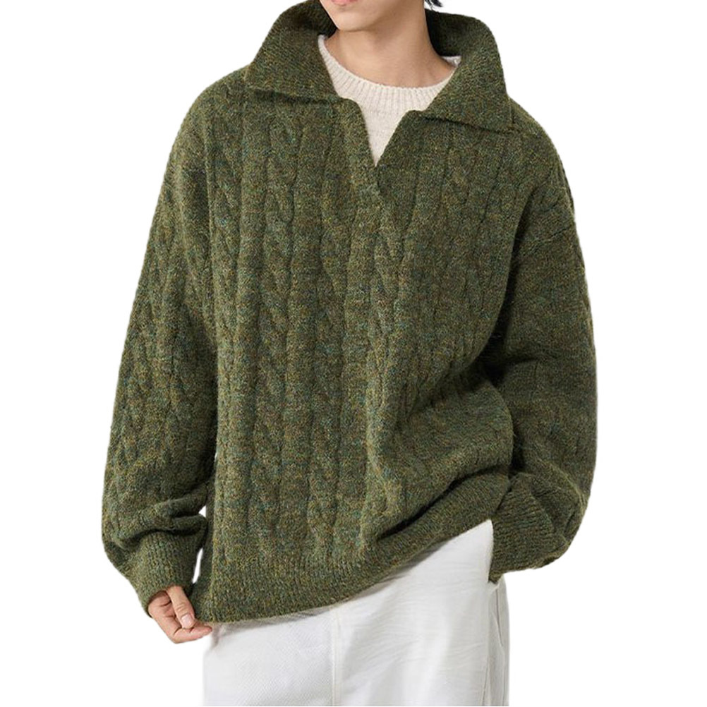 Explosiones transfronterizas de tamaño grande falso de dos piezas de polo camisa de punto de torsión suéter hombre viejo dinero fábrica de moda al por mayor