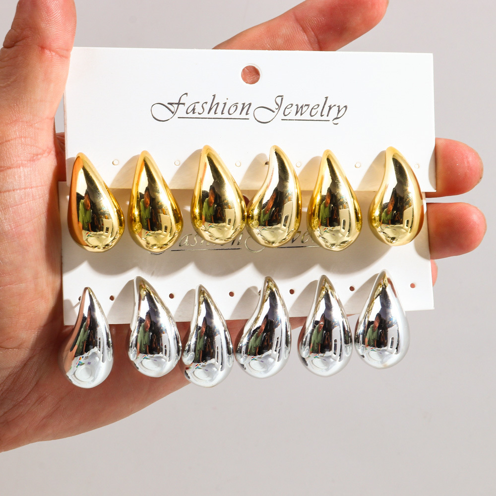 30g Weight Ear Studs Classification 3 Pairs Quantity Daily Occasion Acrylic Material Water Droplets Pattern Women's Gender Spray Paint Design IG Style, Simple Style Style 3 Pairs IG Style Simple Style Water Droplets Spray Paint Arylic Ear Studs 4