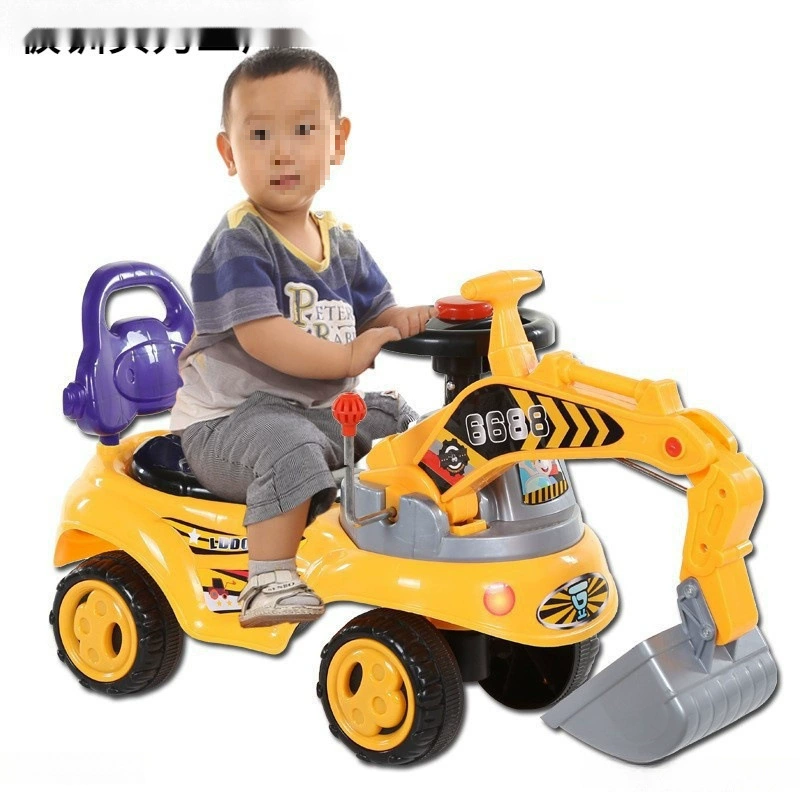 Экскаватор игрушка мальчик со светом игрушечный автомобиль может сидеть на педали