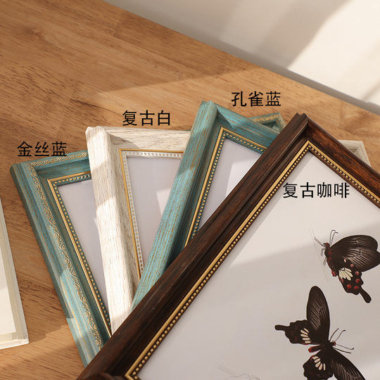American-style photo frame retro picture frame photo frame square 6 inch 10 inch photo frame children's creative photo frame table
