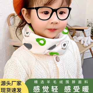 儿童2023印花磨毛卡通图案婴儿通用护颈椎保暖围脖纯棉围脖式婴童
