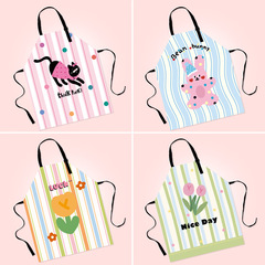 卡通亮麗圍裙廚房防污漬家用腰圍烹飪無袖圍脖批發