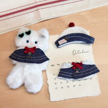 13cm自嘲熊娃衣迷你复古斗篷披肩 zsiga海军风娃衣 bjd玩偶衣服