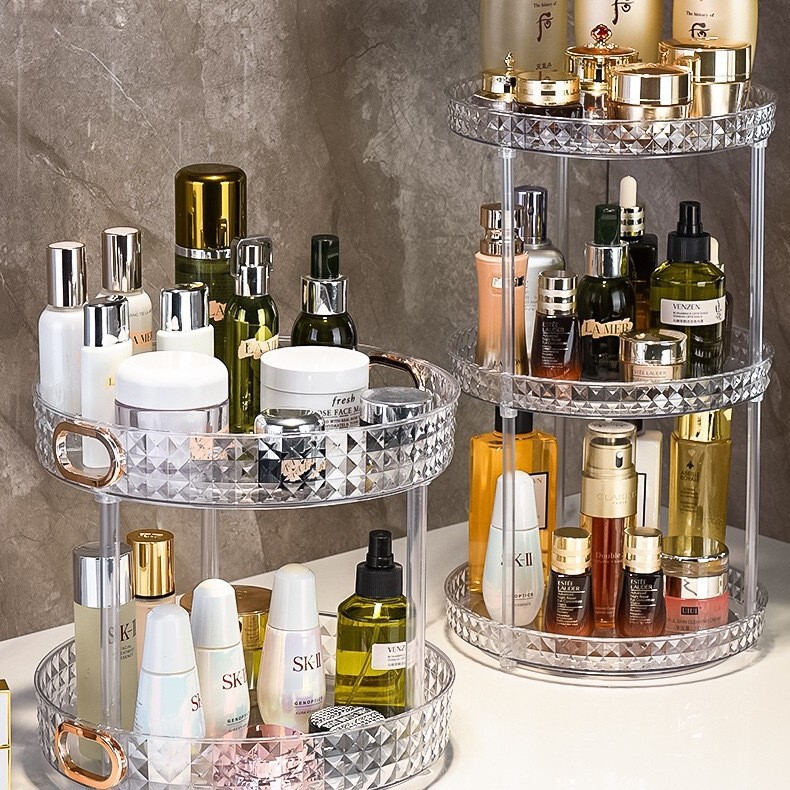 Rotating Cosmetic Storage Box Desktop Acrylic Dressing Table Lipstick and Skin Care Product Organizer Rack in a Light Luxury Style Rotating Cosmetic Storage Box Desktop Acrylic Dressing Table Lipstick and Skin Care Product Organizer Rack in a Light Luxury Style