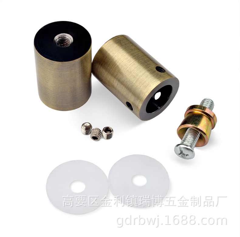 古铜色雕刻门把手中式玻璃门木门把手实心铝板定制对装