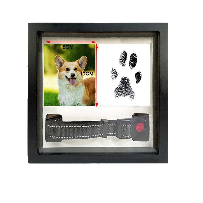 Cross-Border Solid Wood Pet Urn Paw Print Photo Frame Cat and Dog Paw Print DIY Pet Hand and Foot Print Commemorative Photo Frame