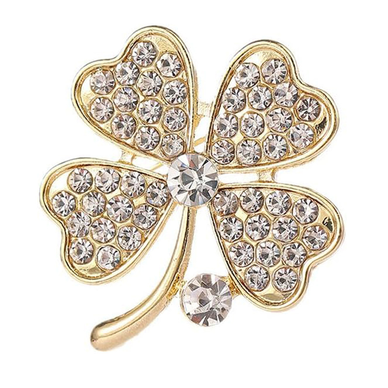 특별 가격 명확한 유럽과 미국의 금속 드롭 오일 4 잎 클로버 코세이지 라인 스톤 동물 레트로 지르콘 다이아몬드 핀 브로치 액세서리