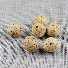 批发陕西山桃核原料散珠脑纹DIY佛珠念珠手串饰品材料已打孔